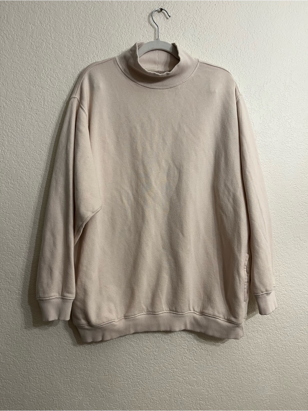 aerie oversized baggy Light Cream Turtleneck Sweatshirt